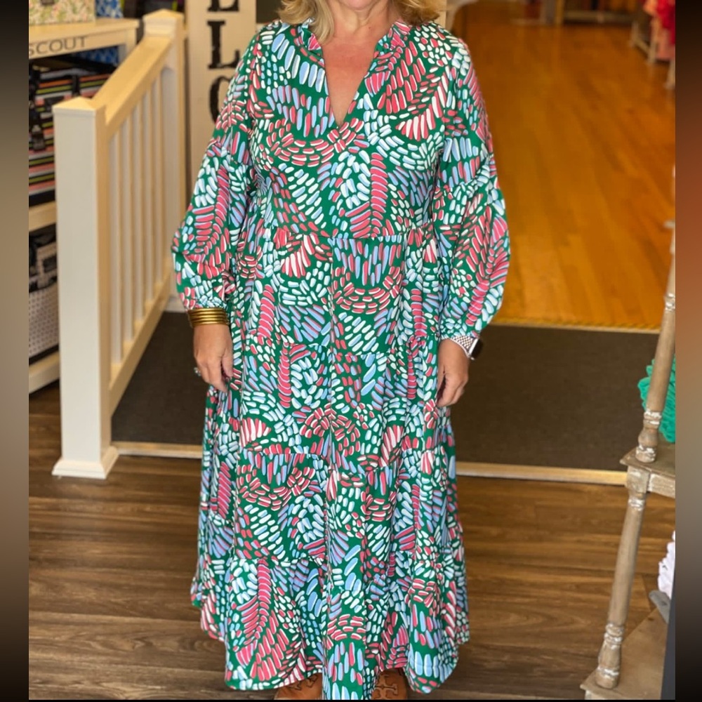 Michelle McDowell Elegant Multicolor Patterned Dress